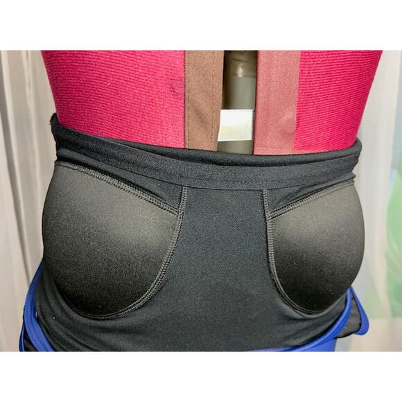 Speedo one piece swimsuit color blocked black blue x back - Picture 7 of 10